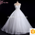 2017 Suzhou White Lace Applique Chapel Train Plus Size Puffy Bridal Wedding Dress Ball Gown